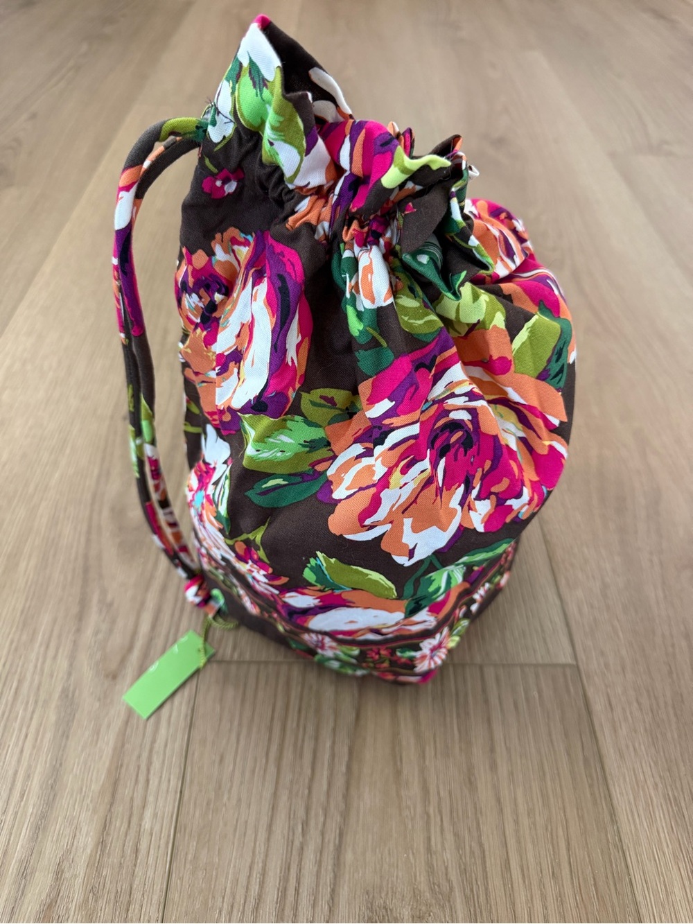 NWT Vera Bradley Ditty Bag in English Rose Floral Drawstring Travel Wet Bag Line